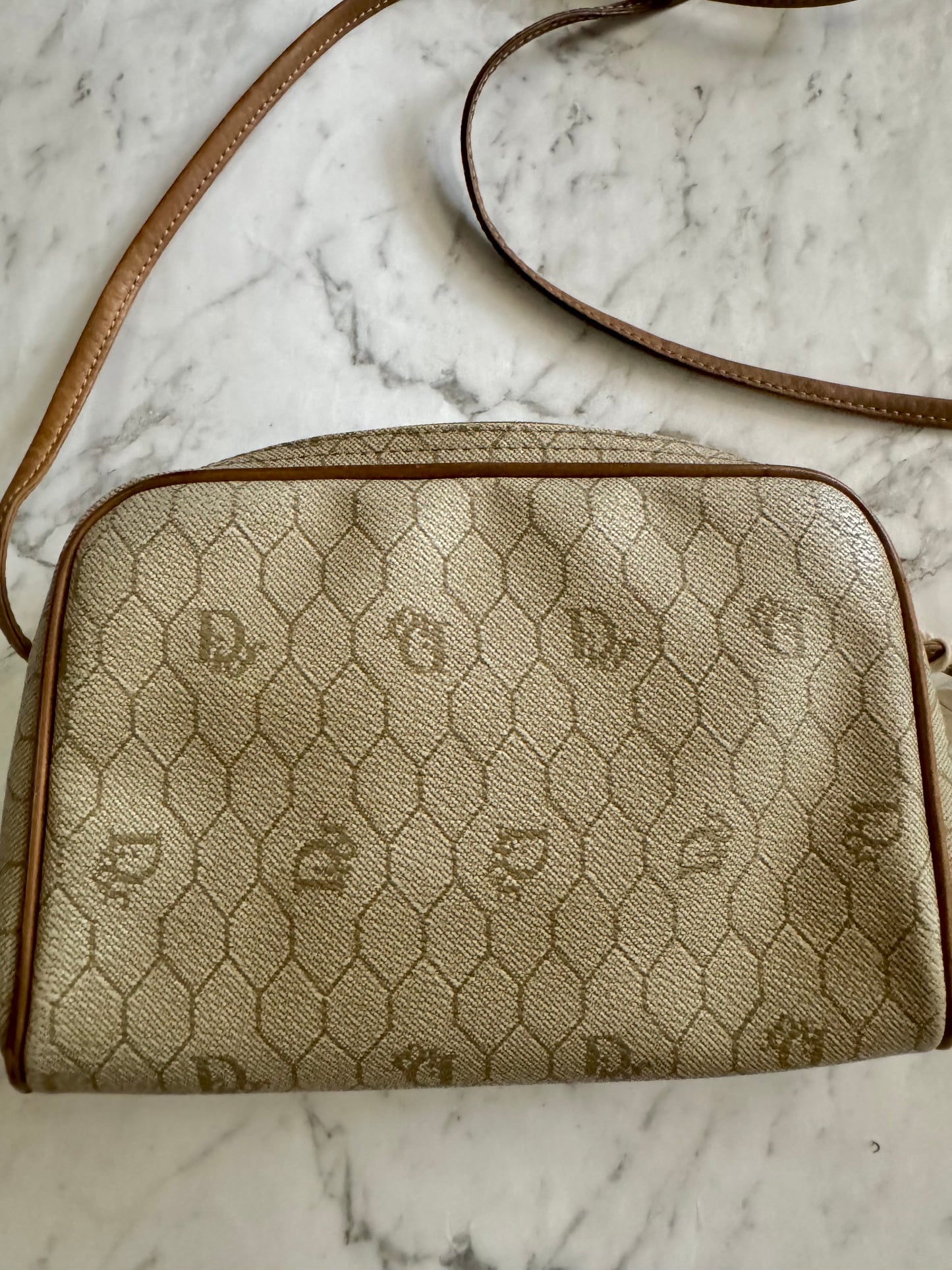 Authentic Vintage Christian Dior Monogram Honeycomb Crossbody