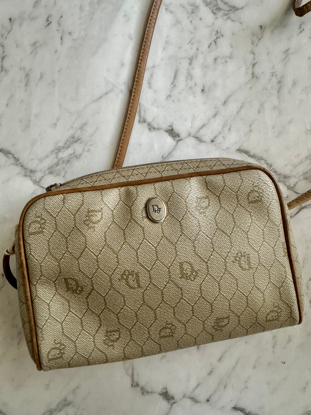 Authentic Vintage Christian Dior Monogram Honeycomb Crossbody