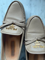 Prada Beige Leather Loafers
