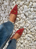 Vintage LOEWE Flats - Red/Orange