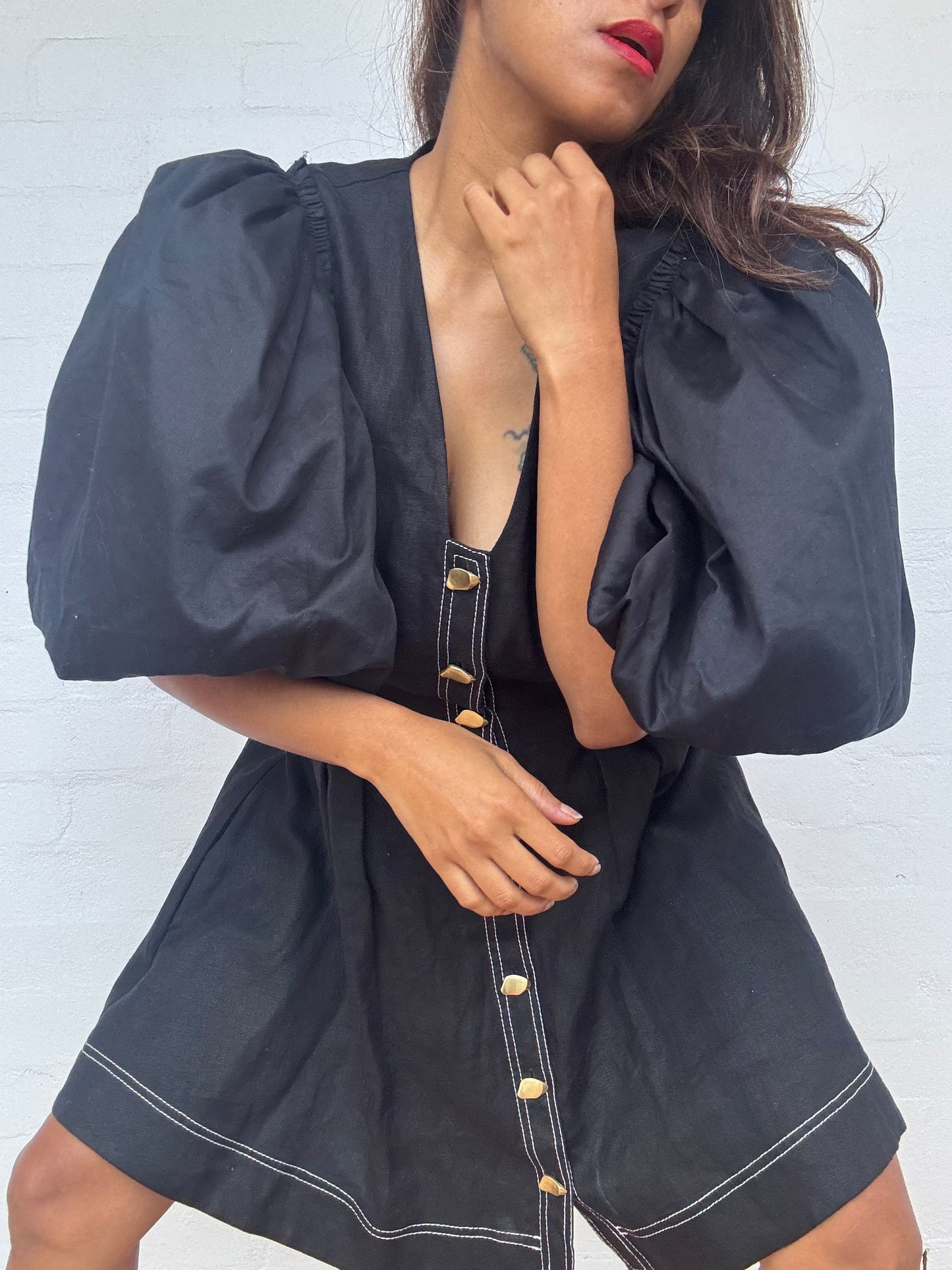 AJE Quietude Black Dress