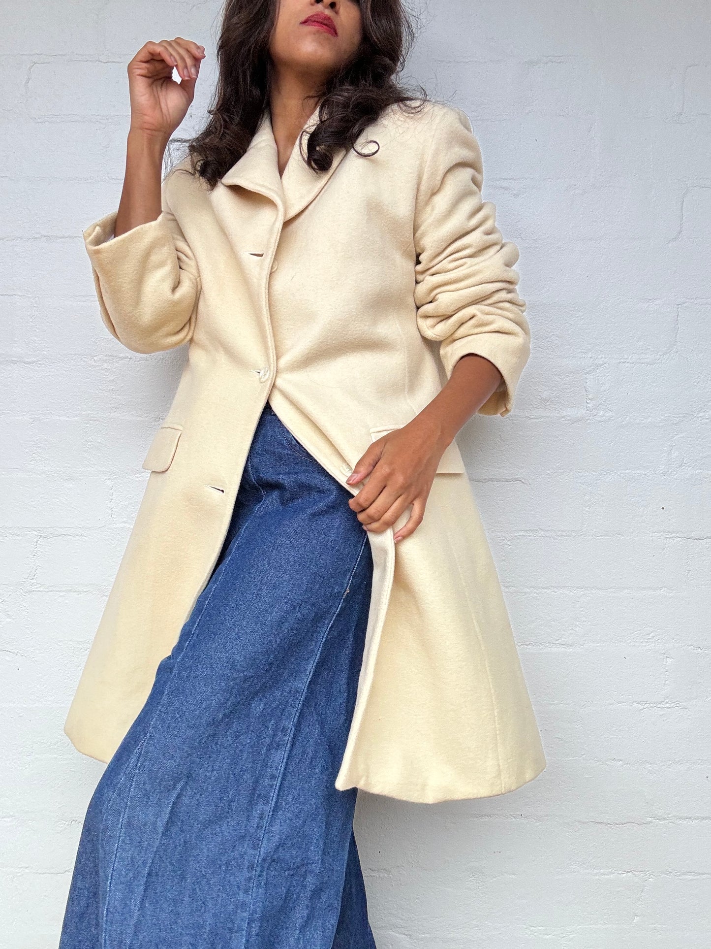 Vintage Esprit Padded Cashmere Blend Coat