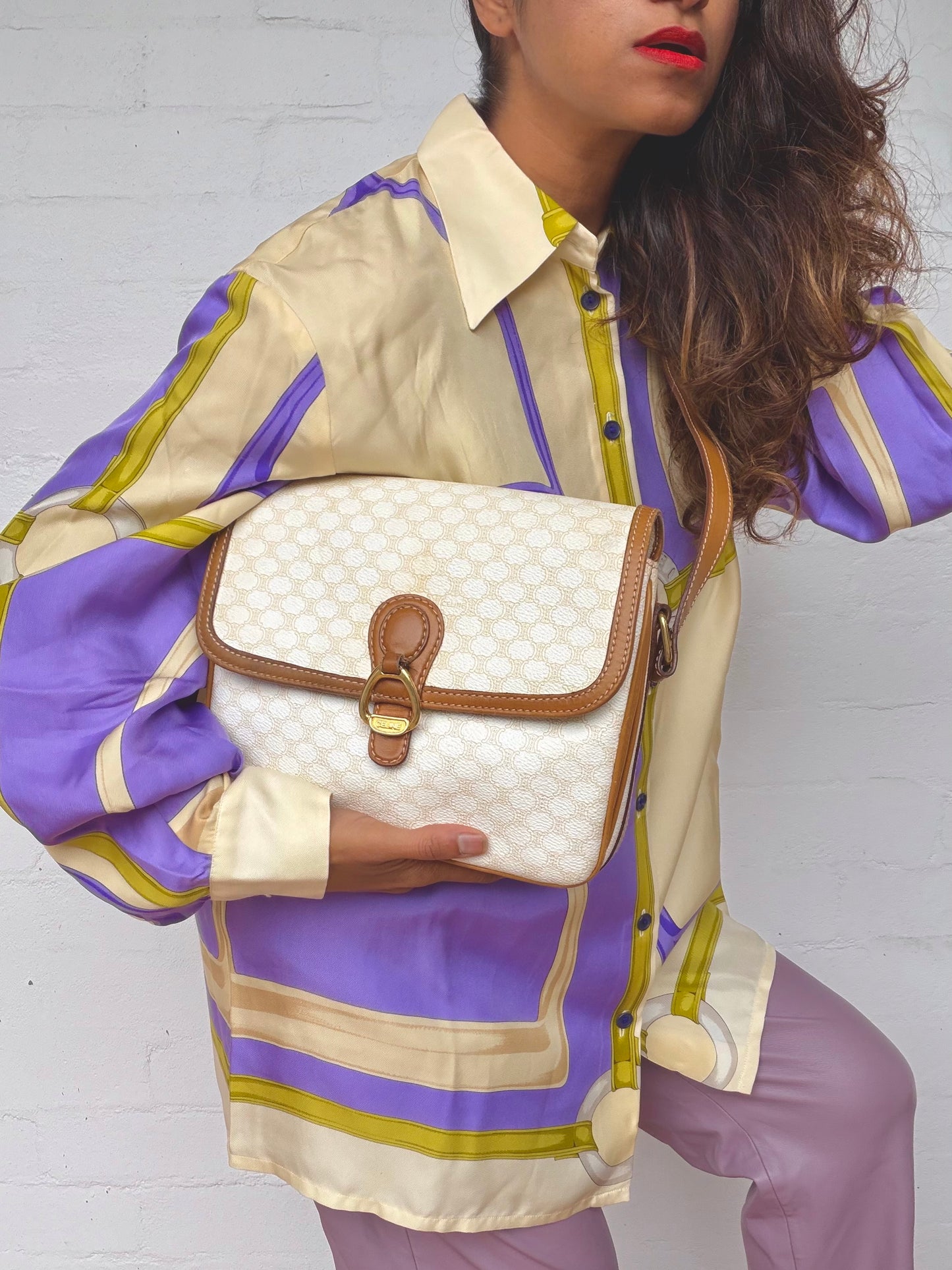 Vintage Celine Macadam Crossbody Bag