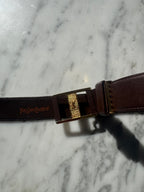 Rare Vintage YSL Brown Leather Belt – Iconic French Elegance