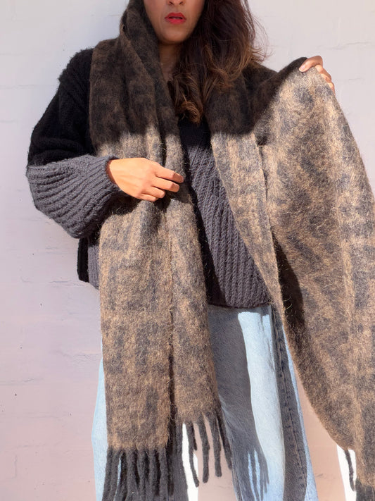 Vintage Fendi Wool Scarf / Shawl
