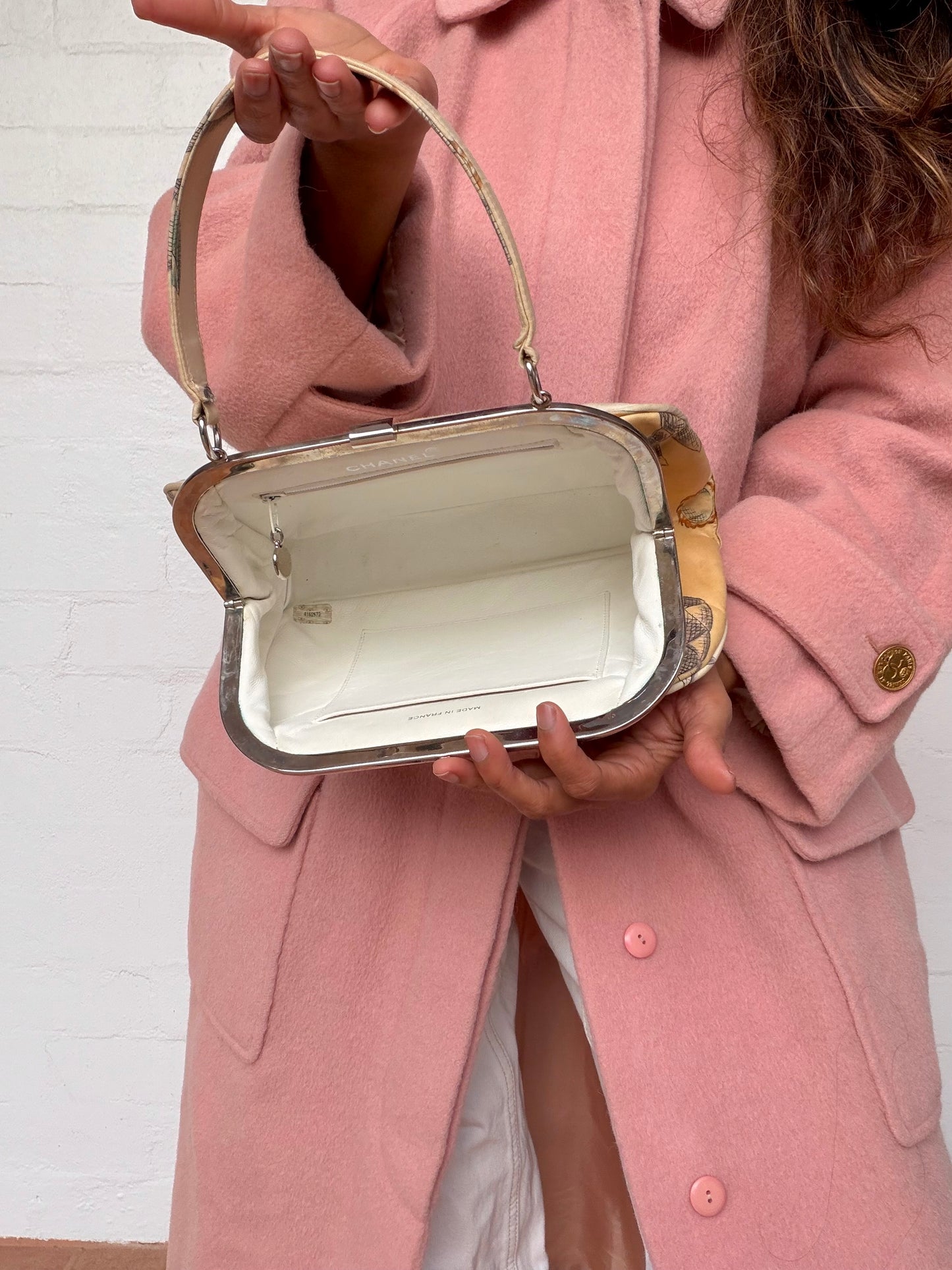 Vintage Chanel Illustrated Canvas Handbag