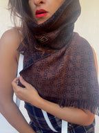 Vintage Fendi Wool Scarf - Chocolate Brown