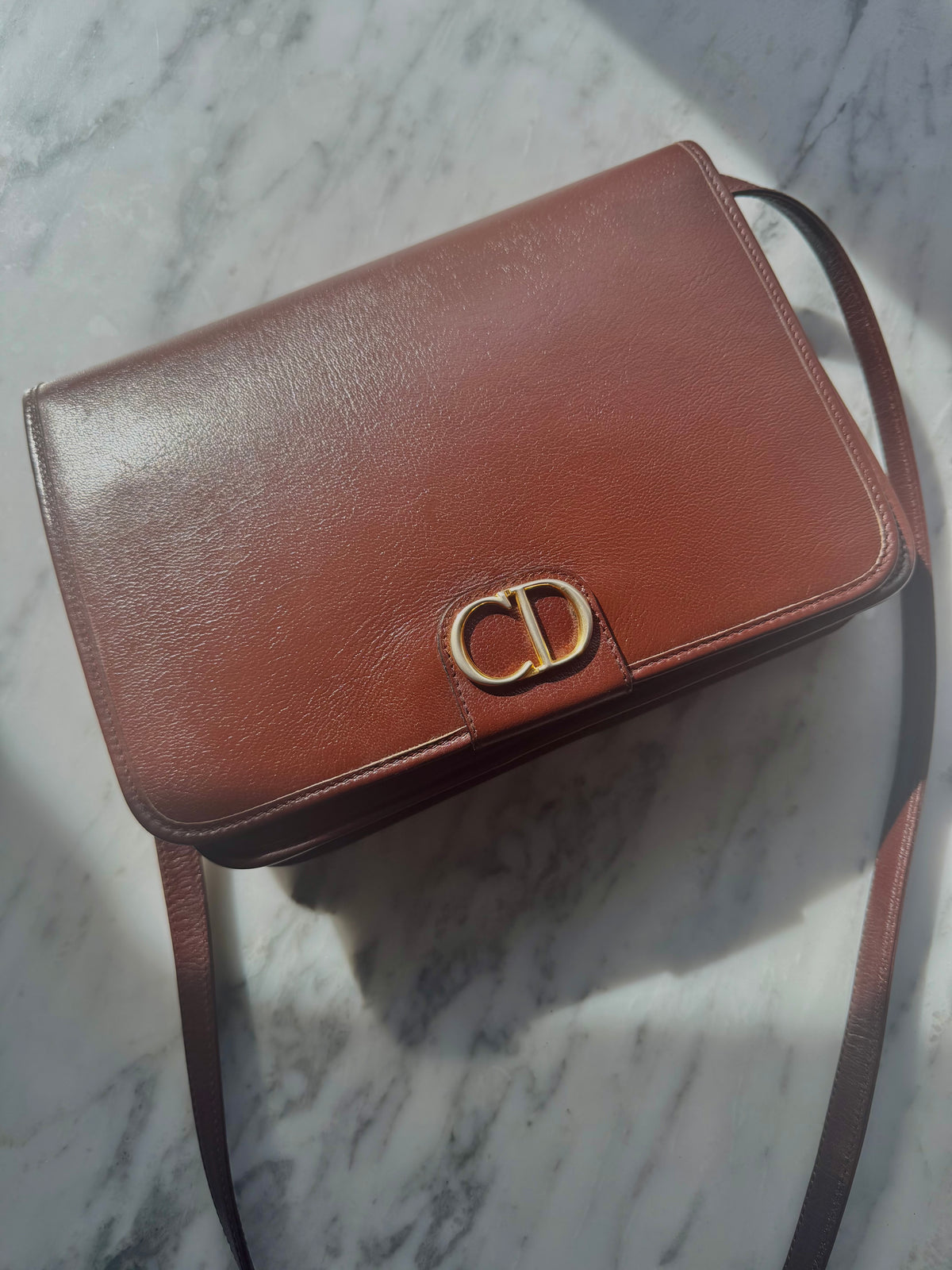 Vintage Christian Dior Leather Bag - Brown