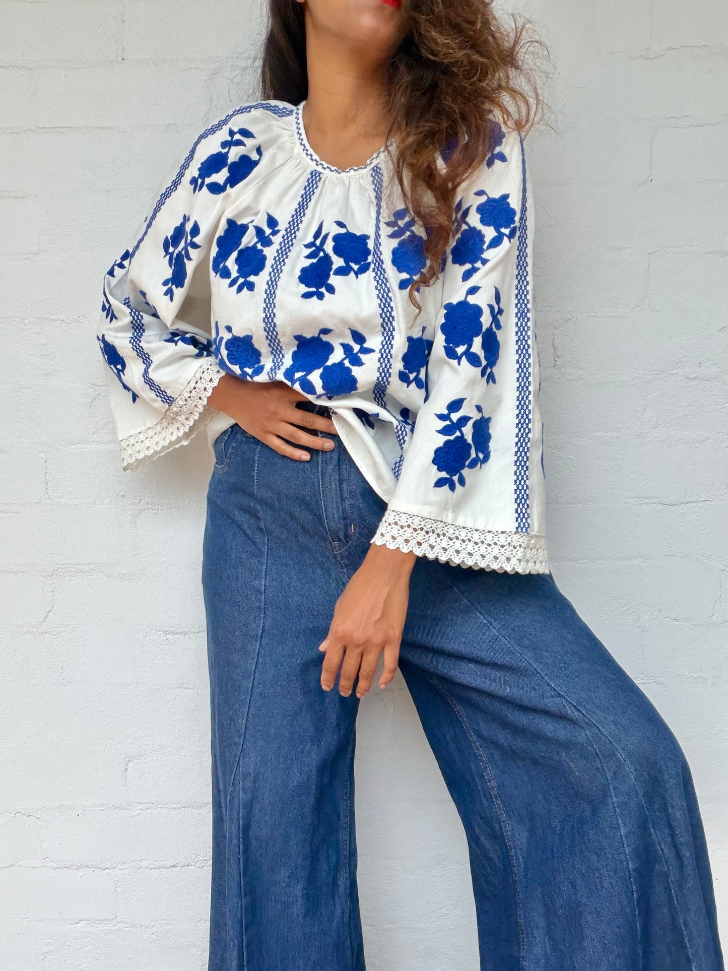 Sezane Embroidered Cotton Blouse