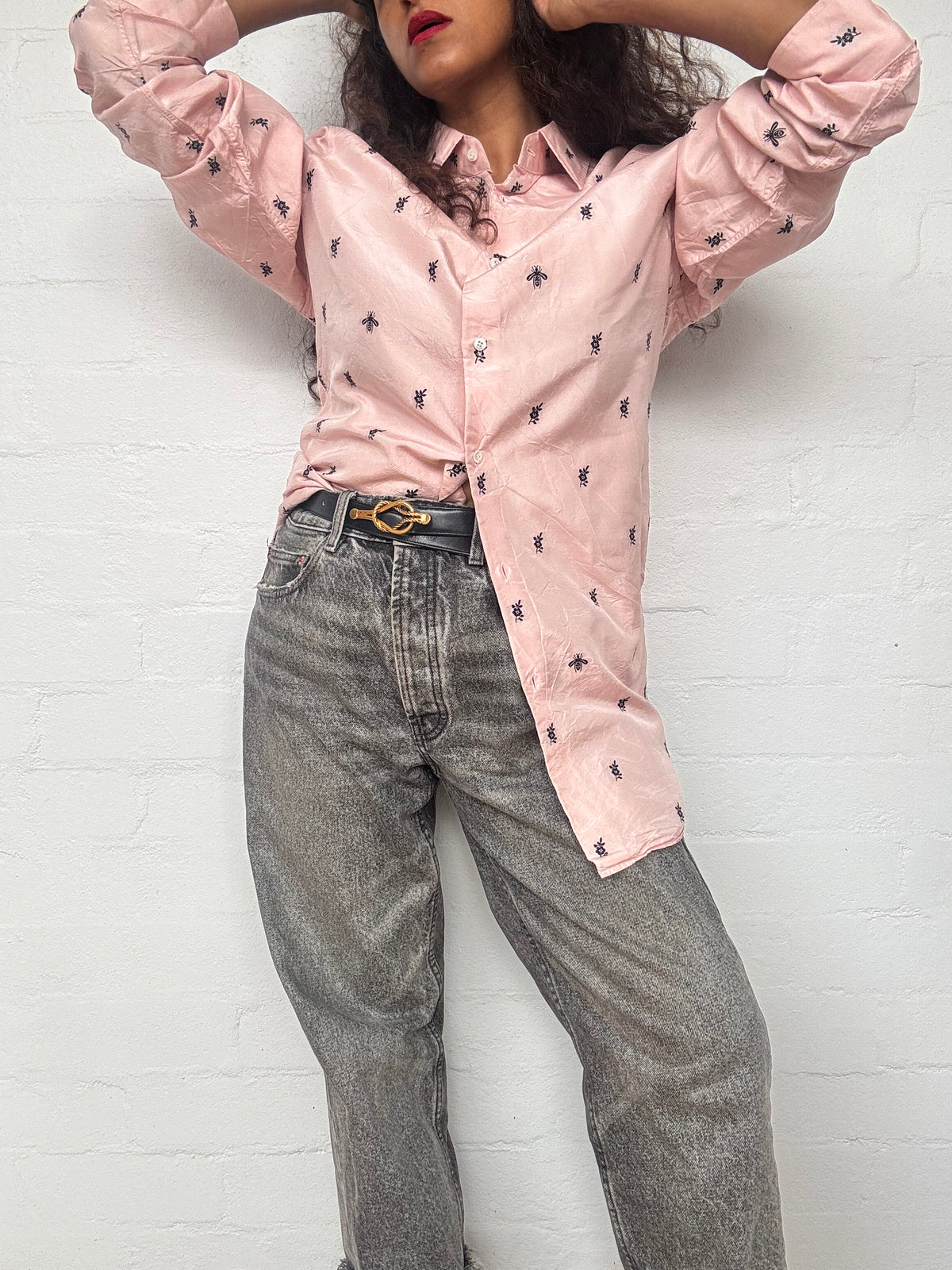 GUCCI Silk Bee & Flower Shirt