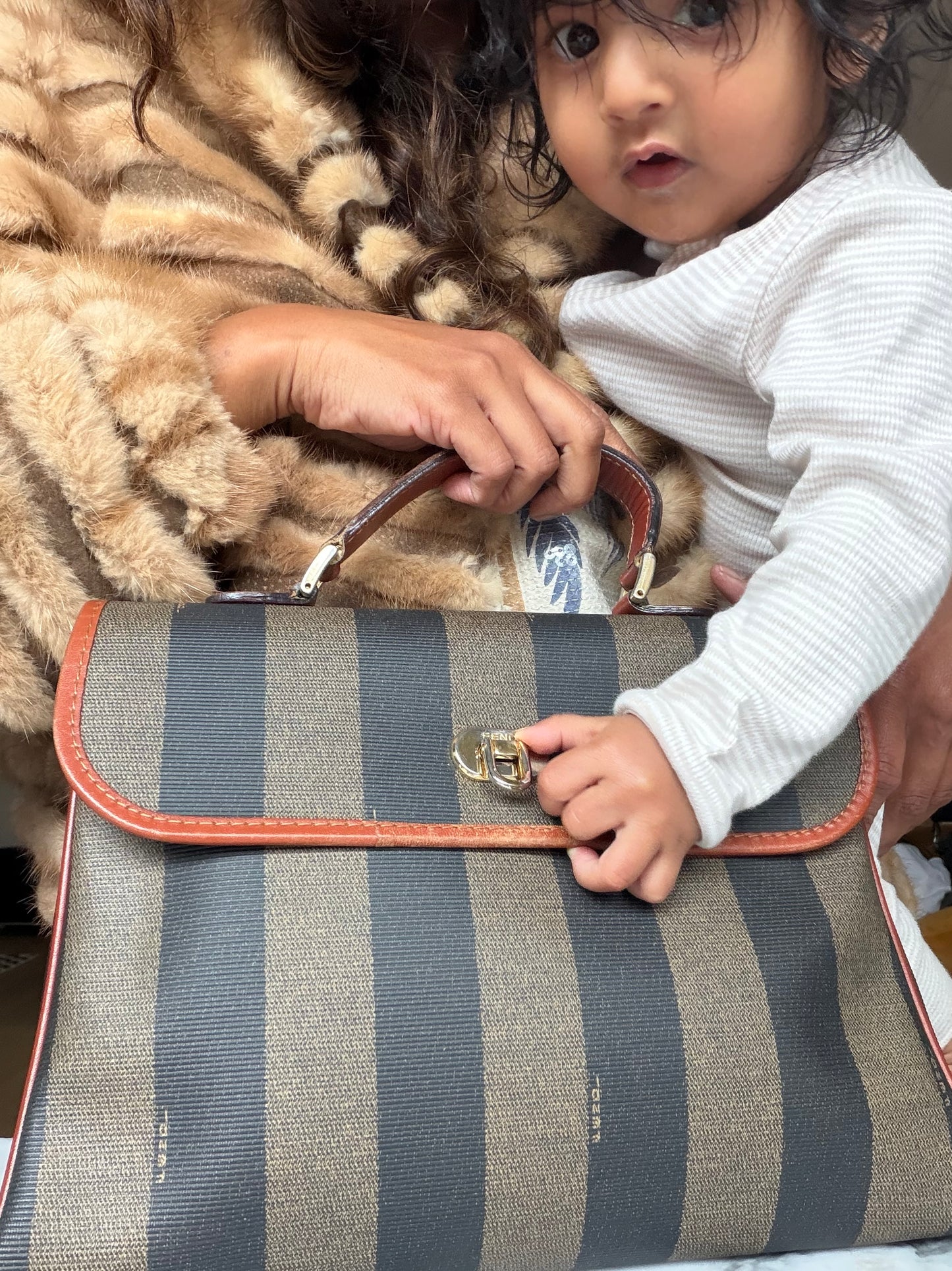 Vintage Fendi Pecan 2-Way Handbag