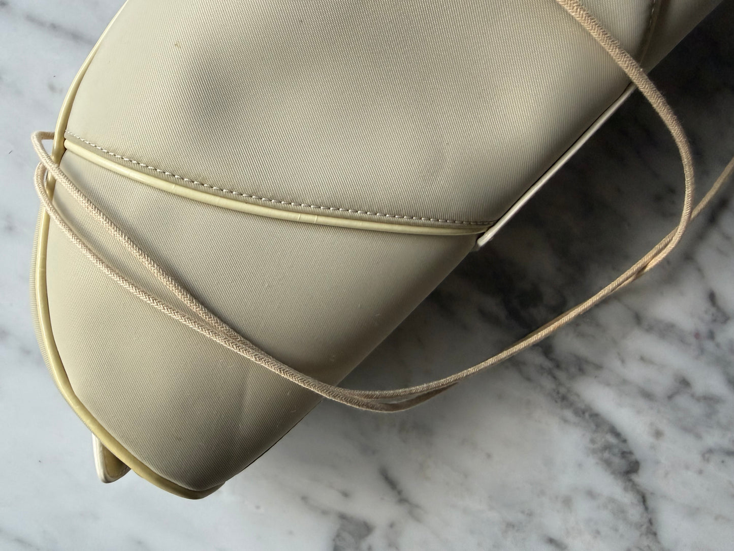 Christian Dior Beige/Yellow Nylon East/West Shoulder Bag