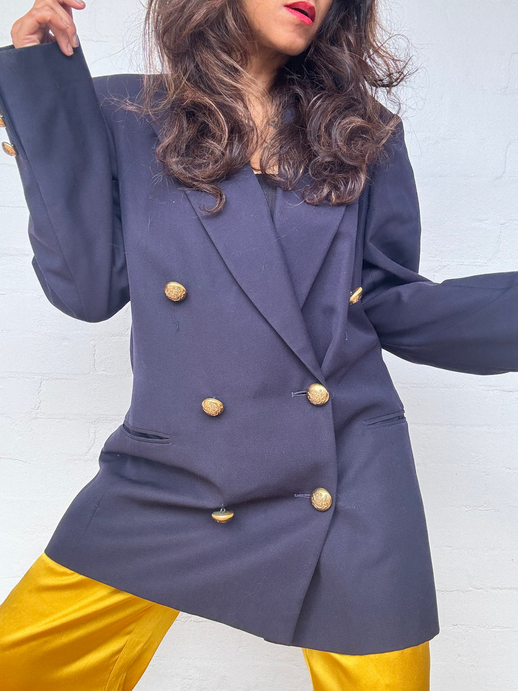 Vintage Jaeger Wool Blazer - Navy