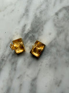 Rare 90s Vintage Versace Medusa Clip-On Earrings - Gold