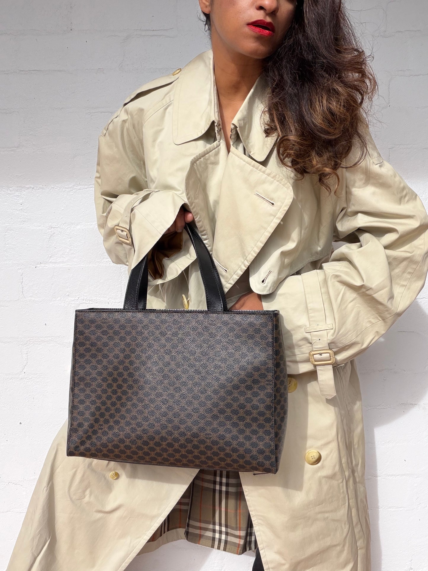 Vintage Celine Macadam Tote - Black