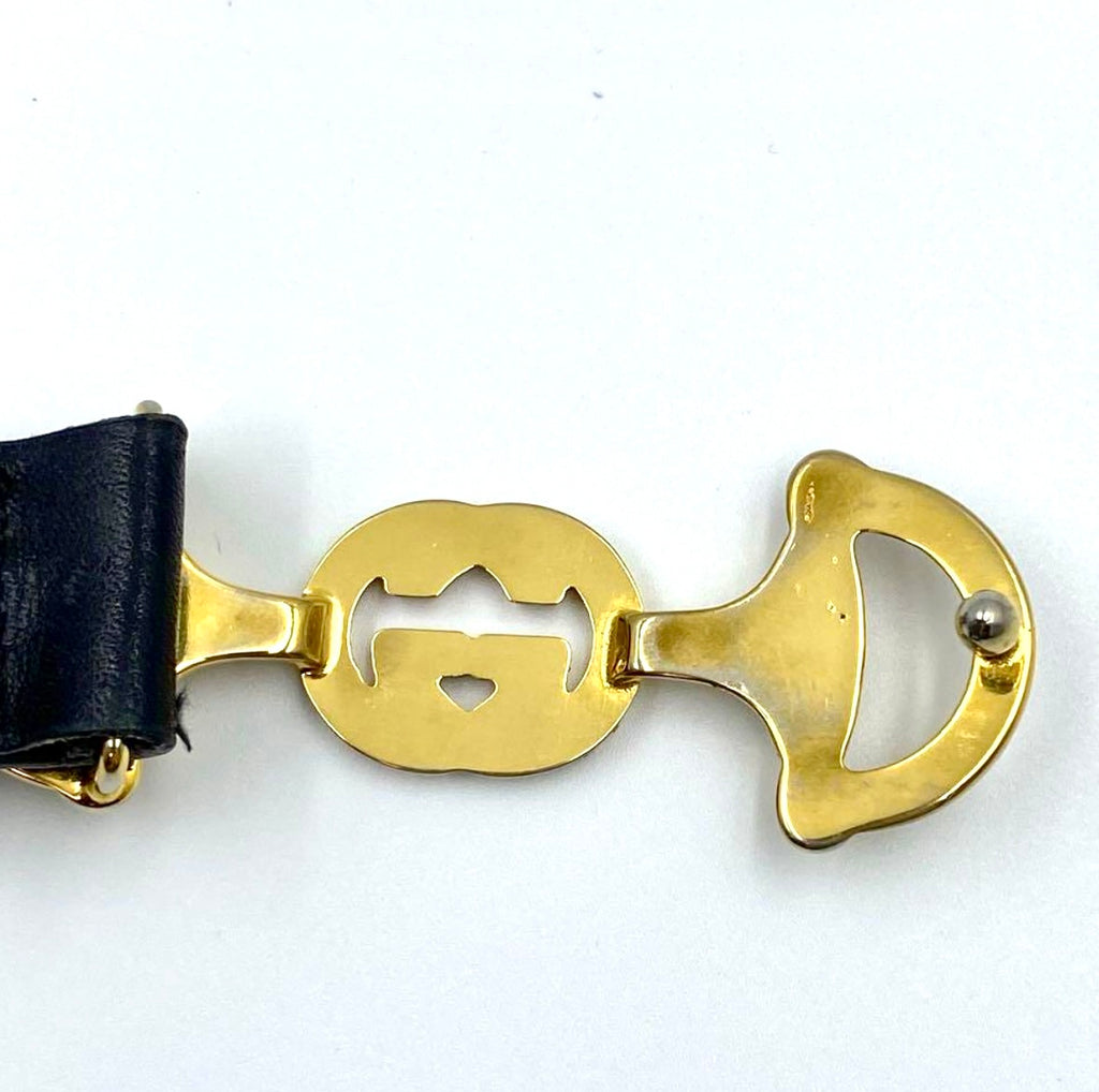 Ultra Rare Vintage Gucci Interlocking G Horsebit Belt