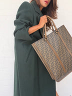 Rare Vintage Fendi Zucca Large Vertical Tote