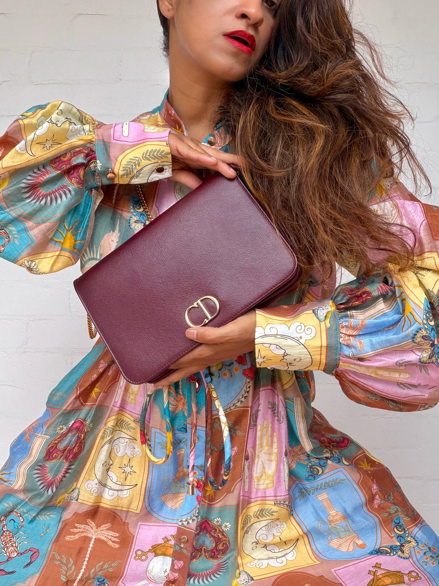 Vintage Christian Dior Leather Bag - Bordeaux