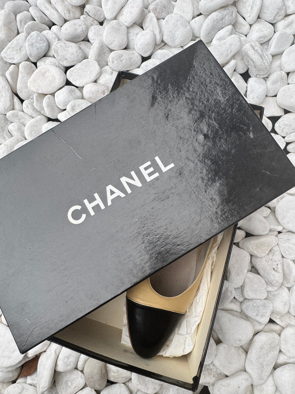 Authentic Vintage Chanel Cap-Toe Slingbacks