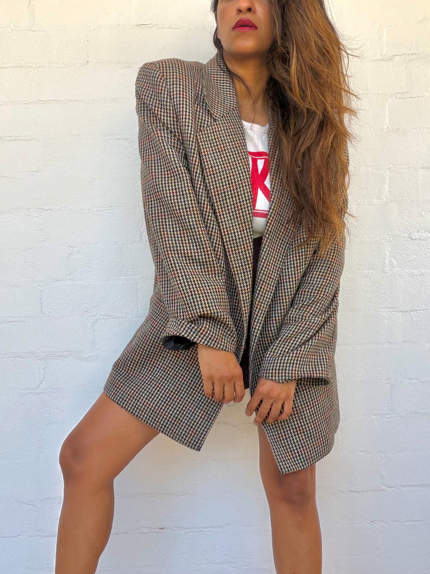 Vintage Wool Plaid Blazer