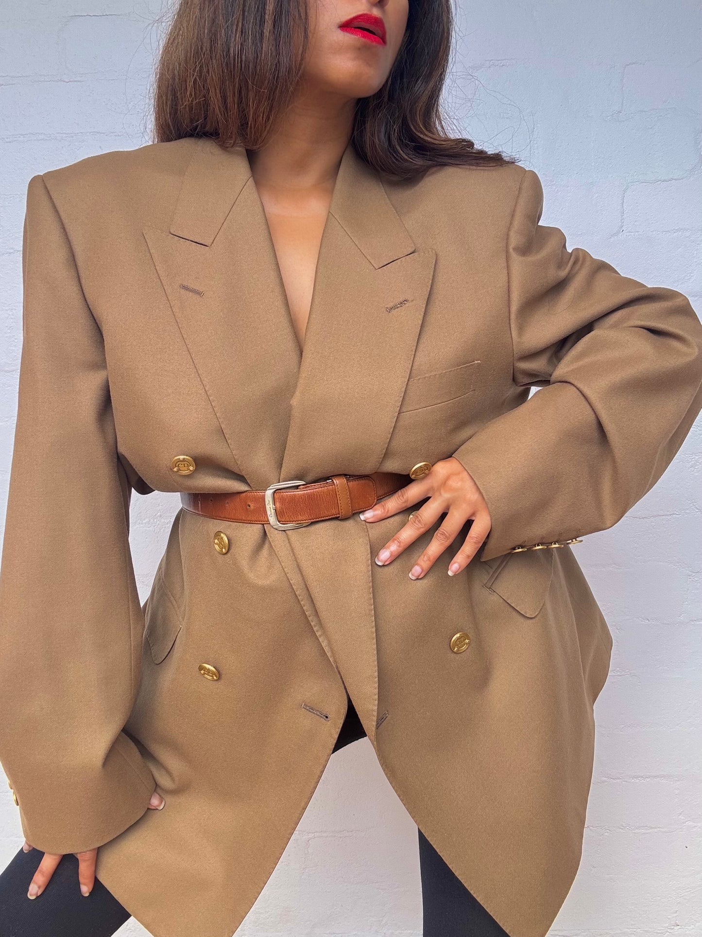 Vintage Dior Wool Blazer - Khaki