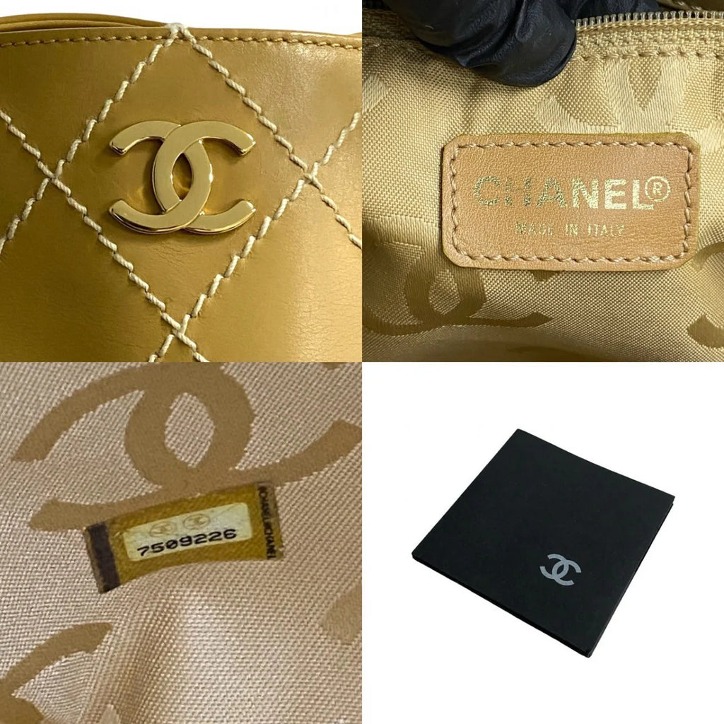 Chanel COCO Mark Wild stitch Tote Bag - Tan