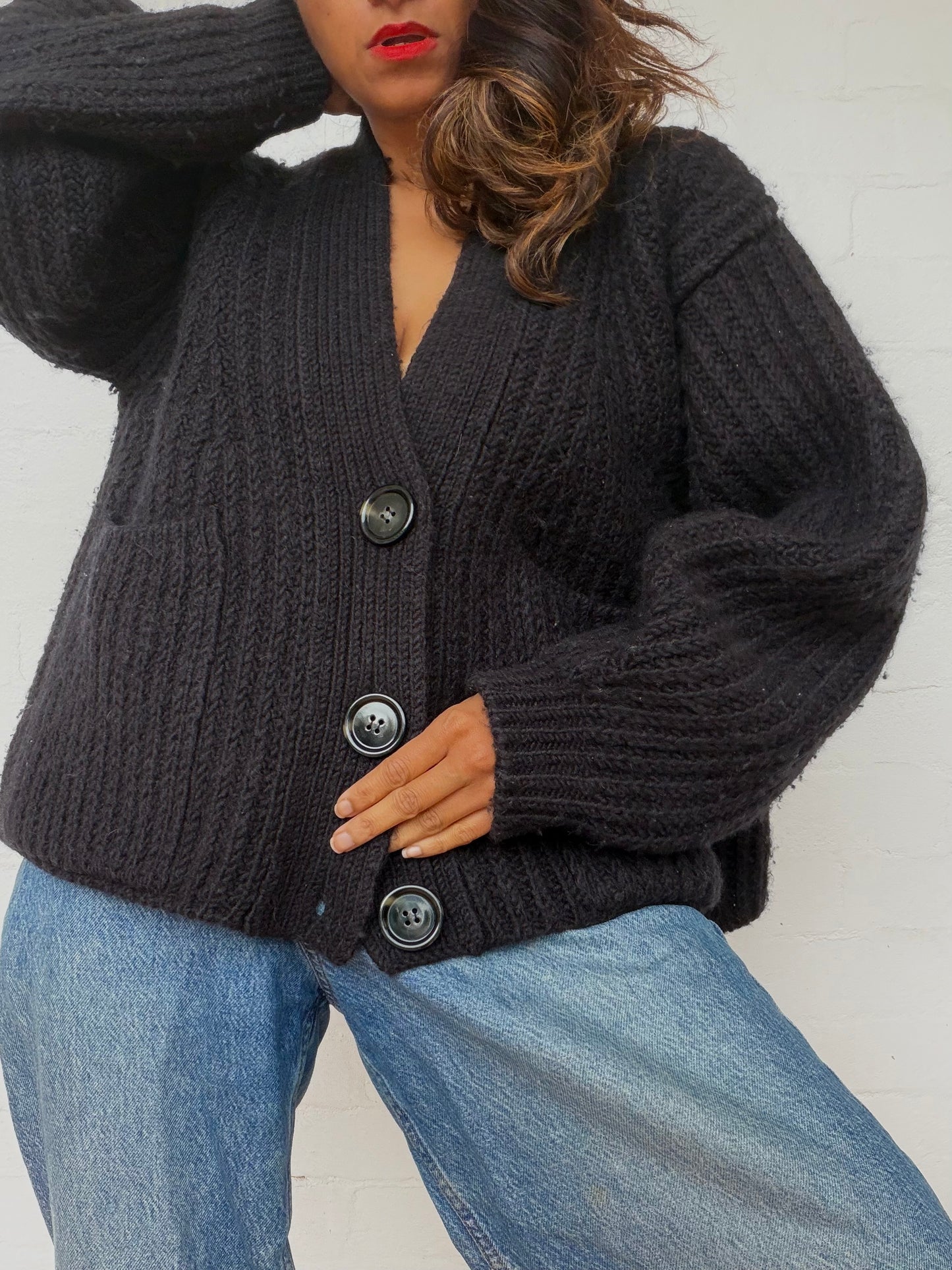 Acne Studios Black Wool Cardigan