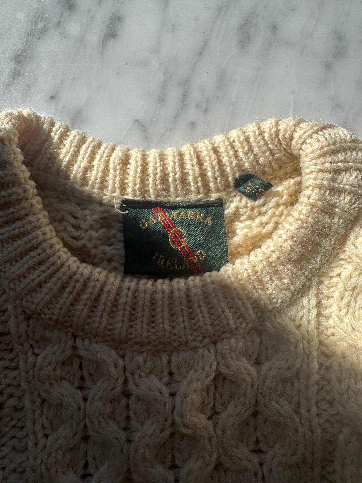 Rare Vintage Irish Aran Knit Sweater – 100% Wool Heritage Luxury