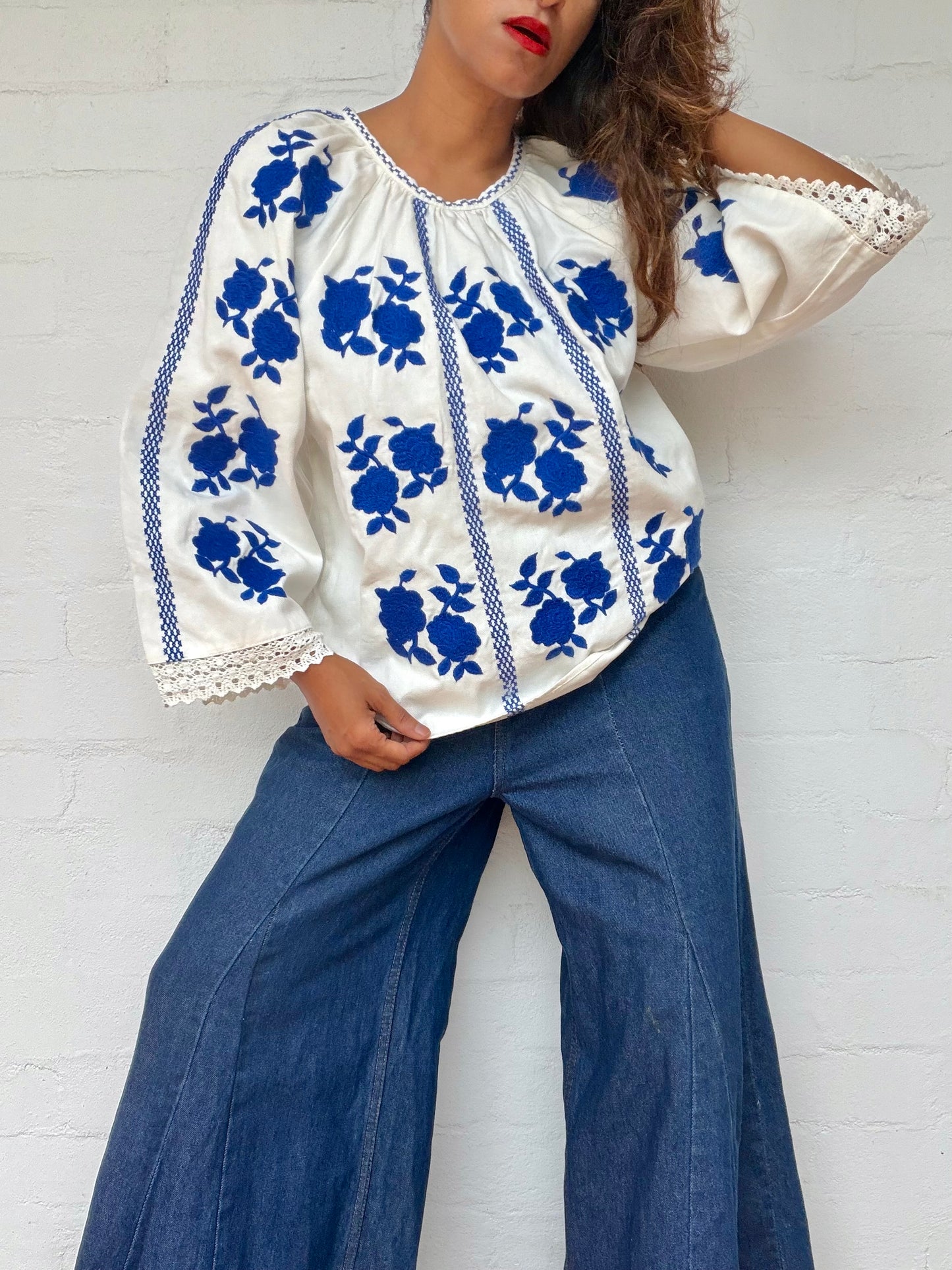 Sezane Embroidered Cotton Blouse