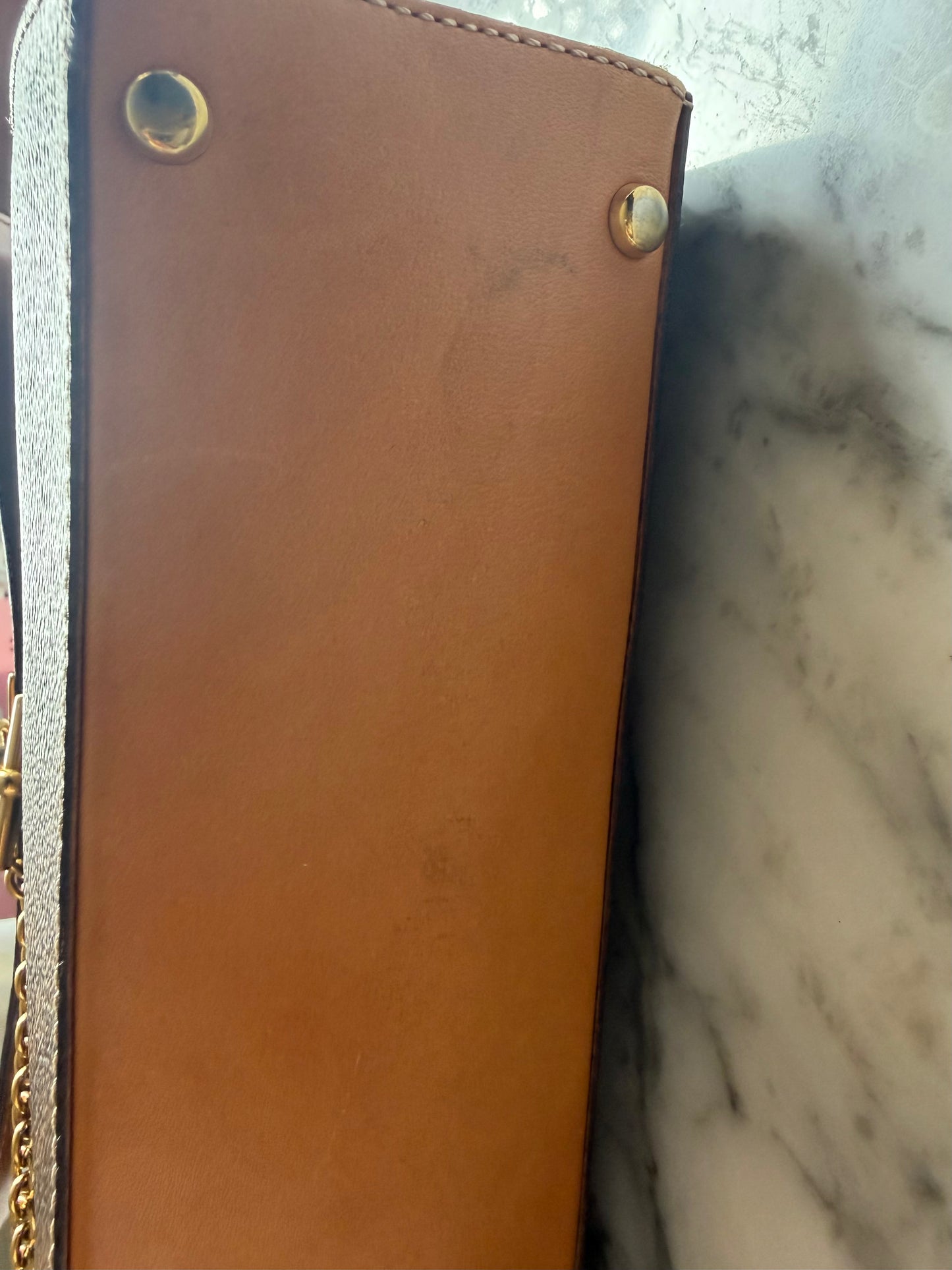 Vintage CELINE Macadam Triple Chain Mantel Crossbody Bag