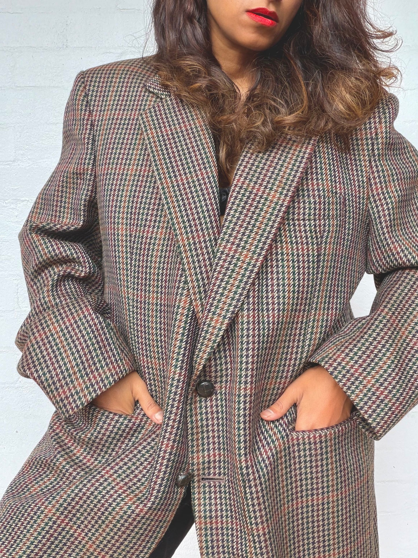 Vintage Wool Plaid Blazer