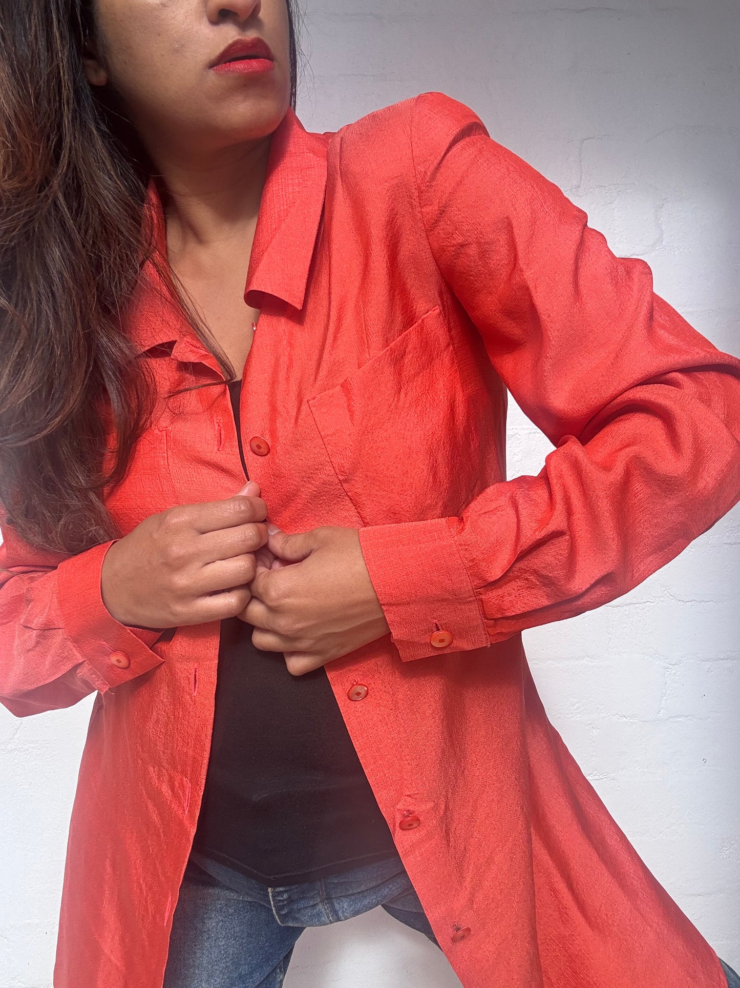 Vintage Fendi Silk Shirt - Orange