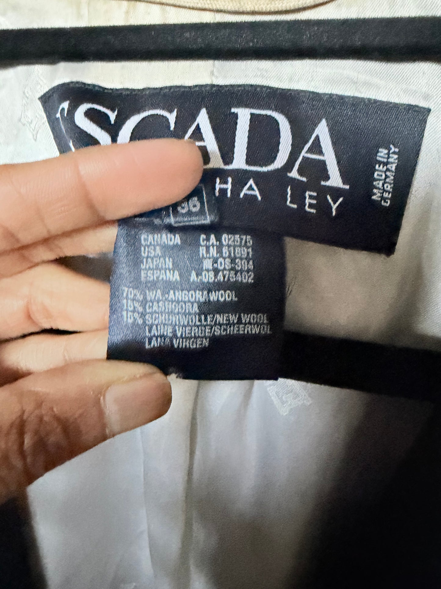 Vintage Escada Navy Wool Cashmere Double-Breasted Jacket