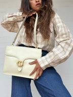 Vintage Gucci Interlocking G Dollar Crossbody Bag - Ivory