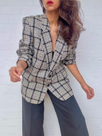 Authentic Dior Hounds-tooth Tweed Wool Blazer