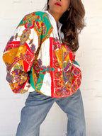 Vintage Printed Bomber Jacket