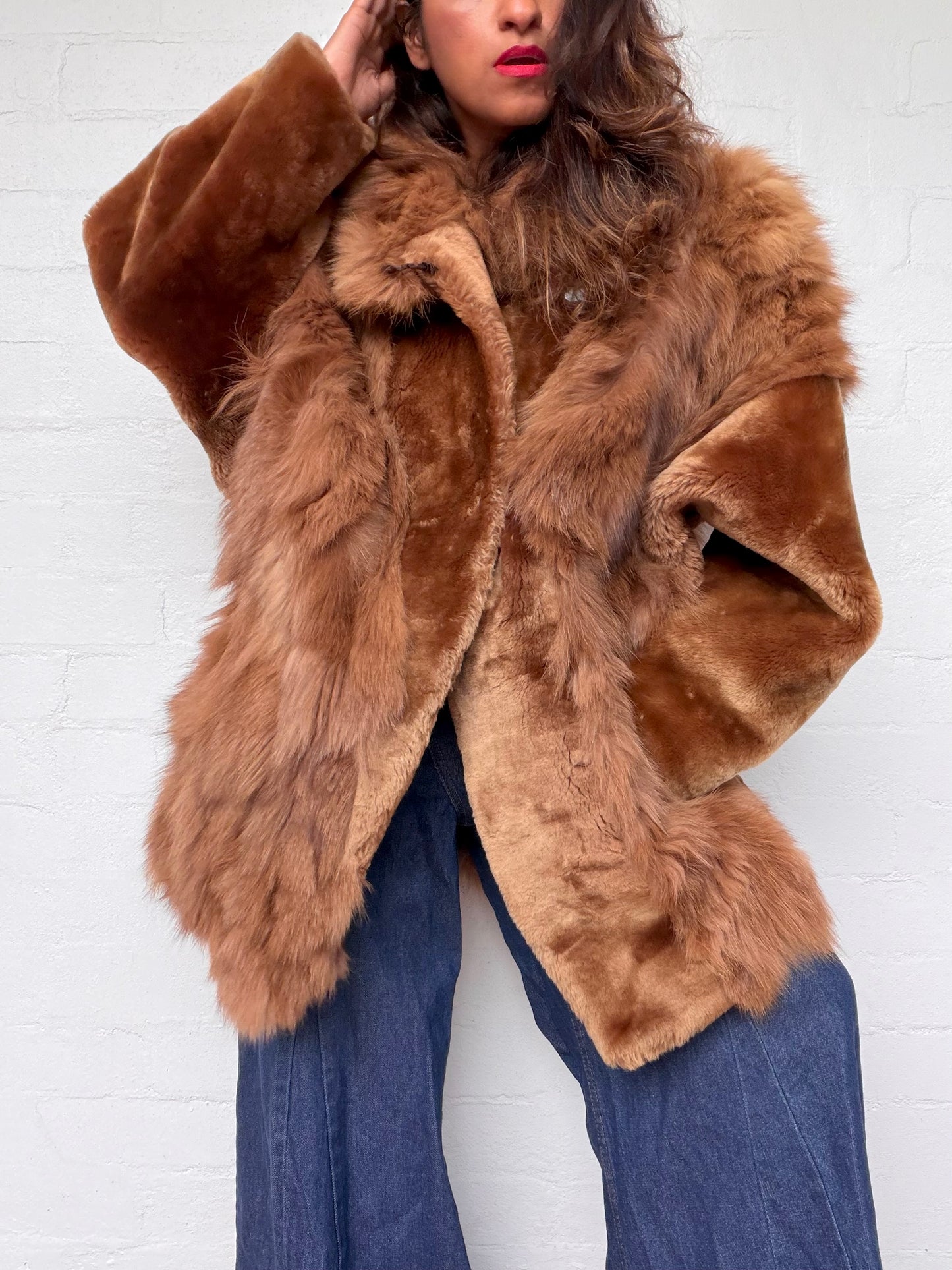 Vintage Caramel Brown Fur Coat