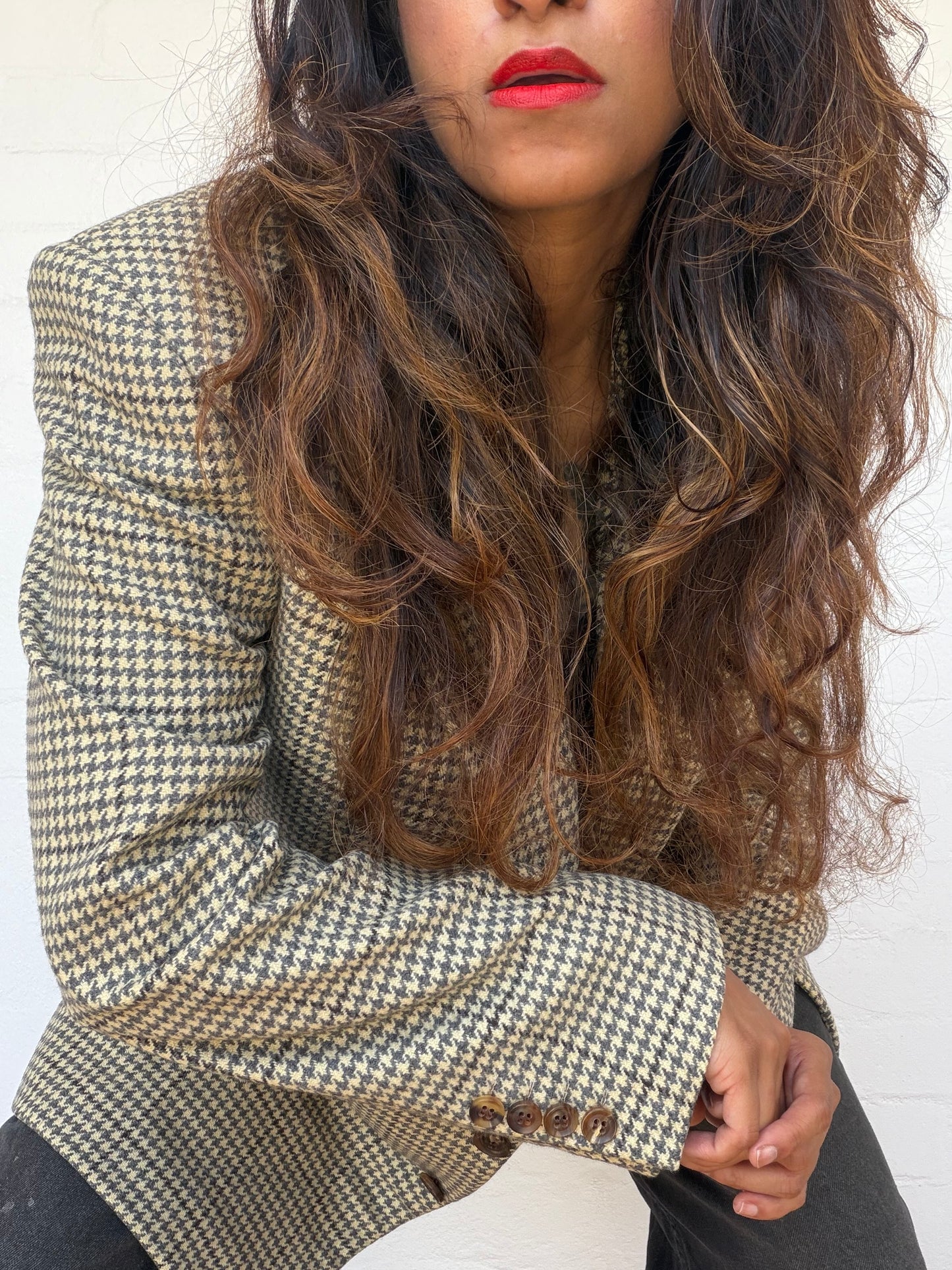 Vintage Christian Dior Houndstooth Blazer