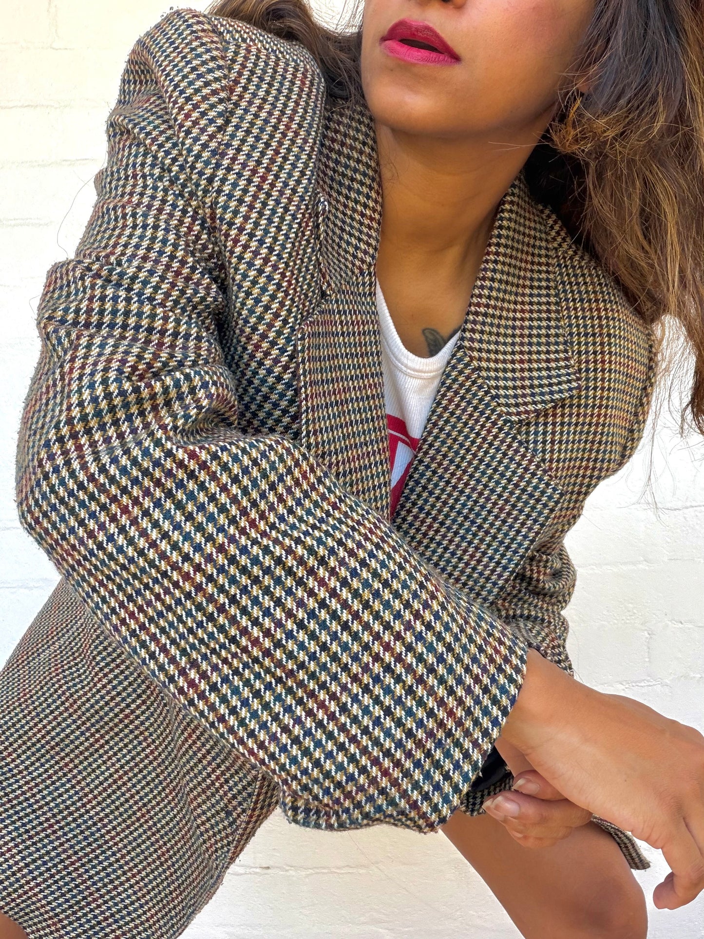 Vintage Wool Plaid Blazer
