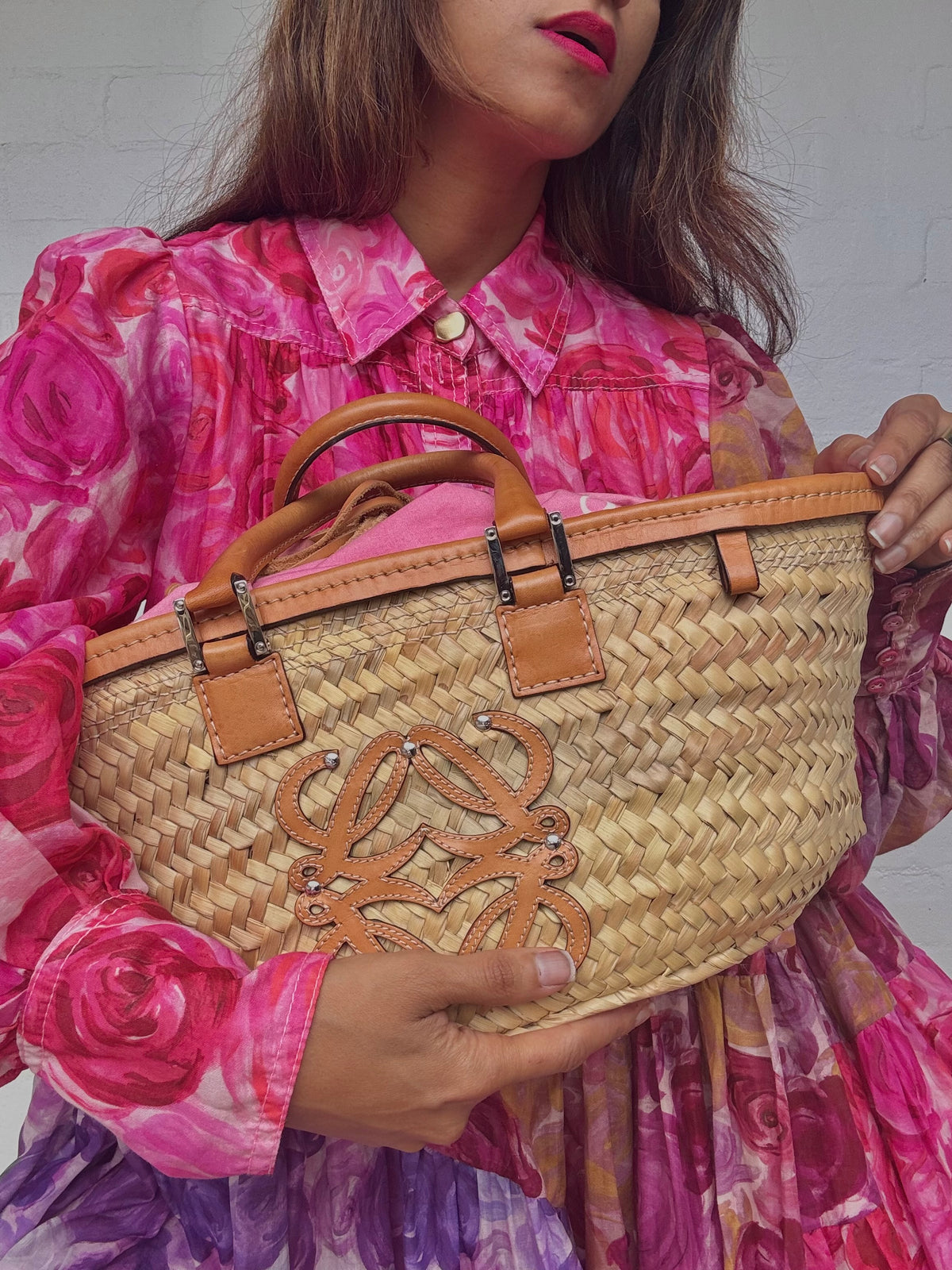 Rare Loewe East To West Basket Bag