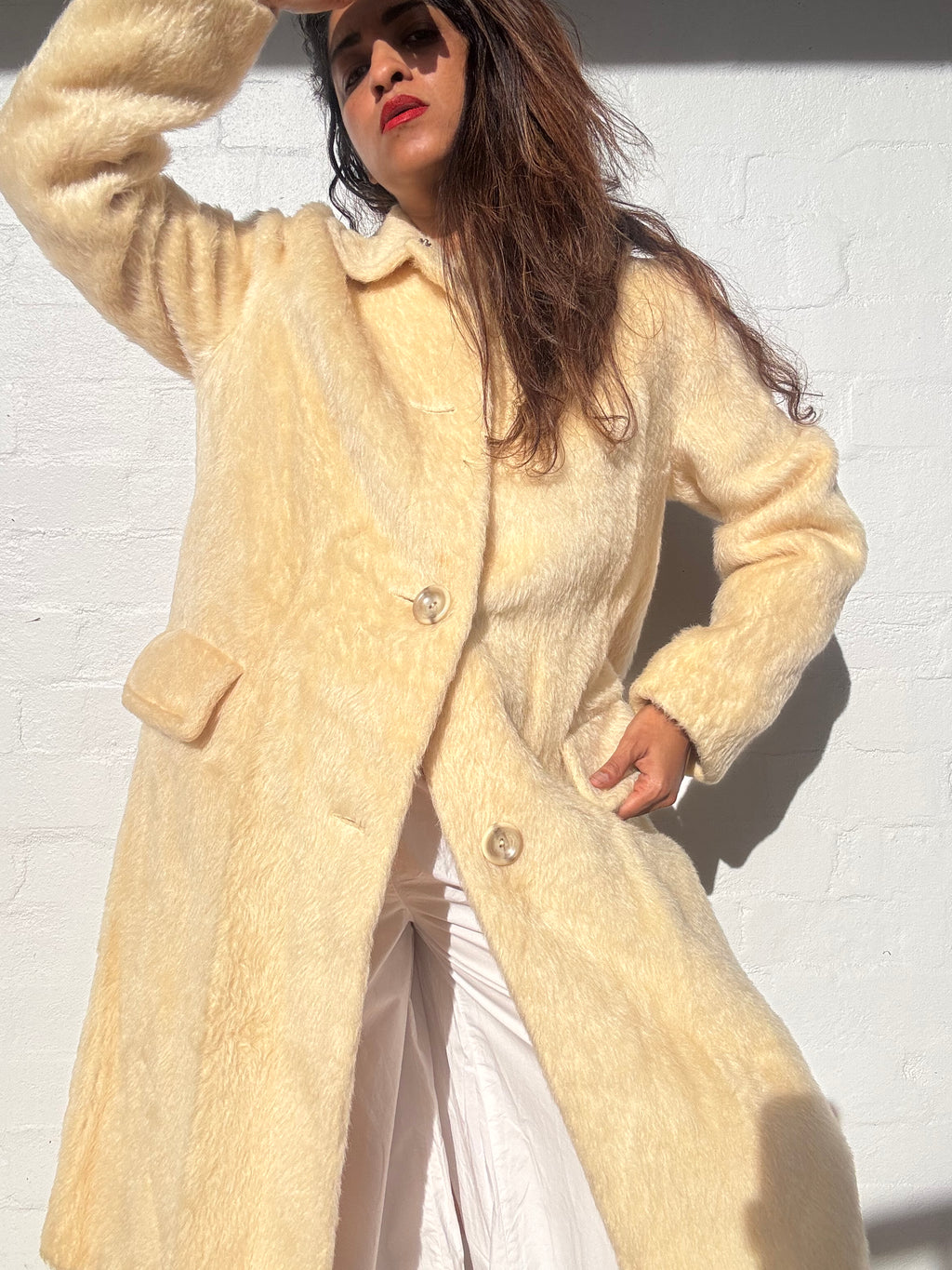 Vintage 1960's Mohair Coat - Cream