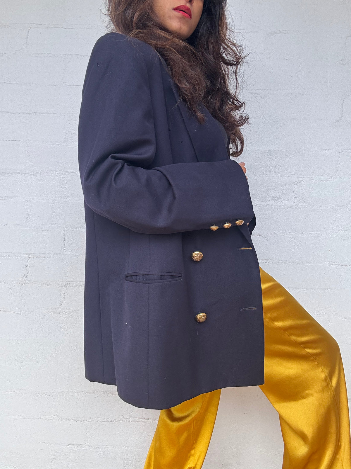 Vintage Jaeger Wool Blazer - Navy
