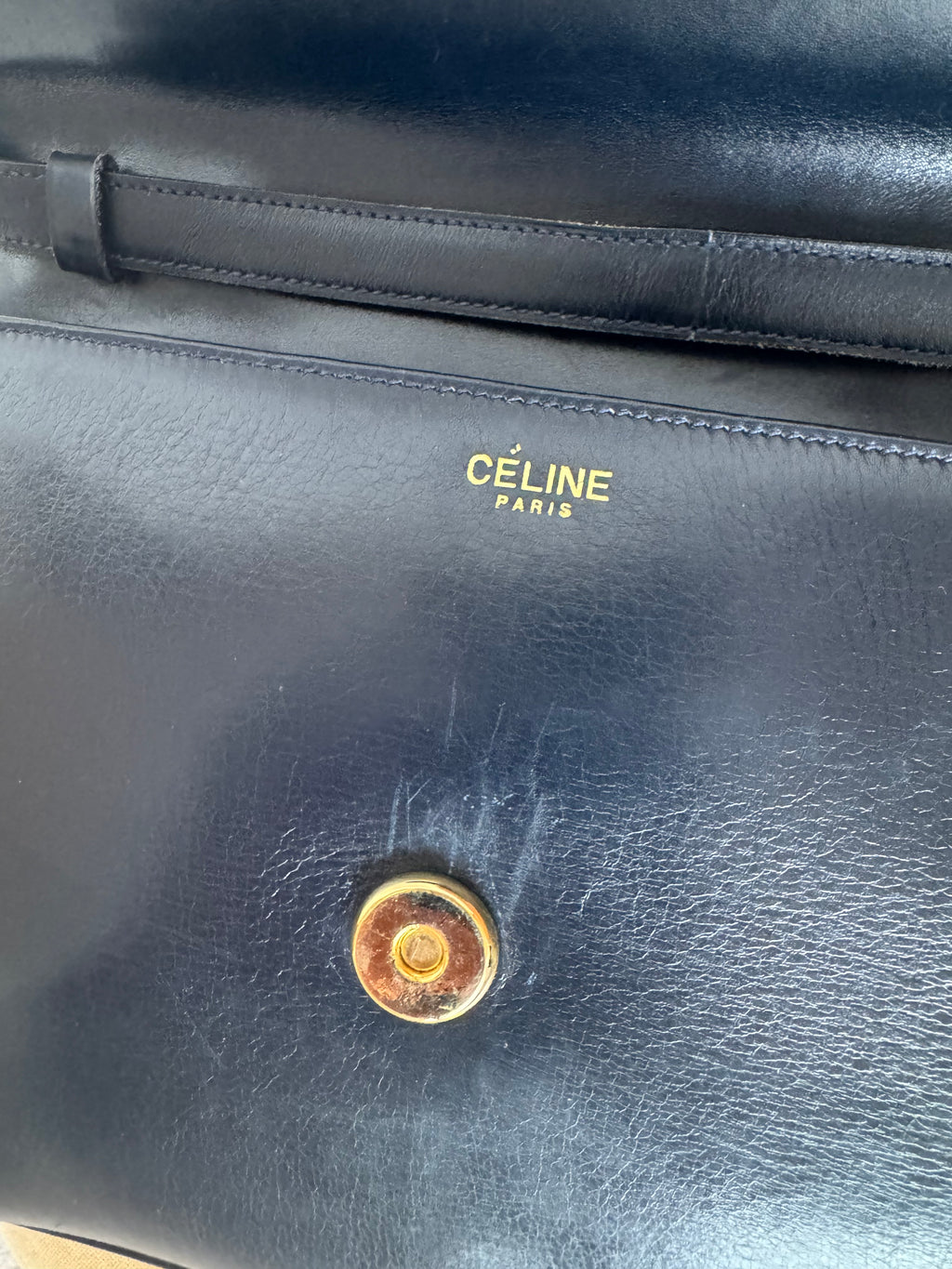 Vintage Céline Horsebit Leather Shoulder Bag
