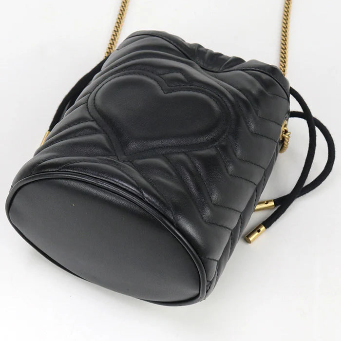 GUCCI Marmont Mini Quilted Bucket Bag
