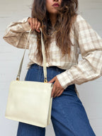 Vintage Gucci Interlocking G Dollar Crossbody Bag - Ivory