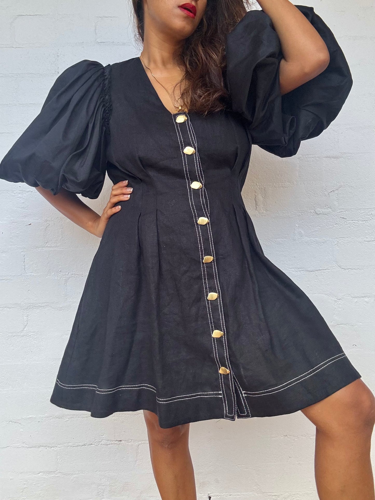 AJE Quietude Black Dress
