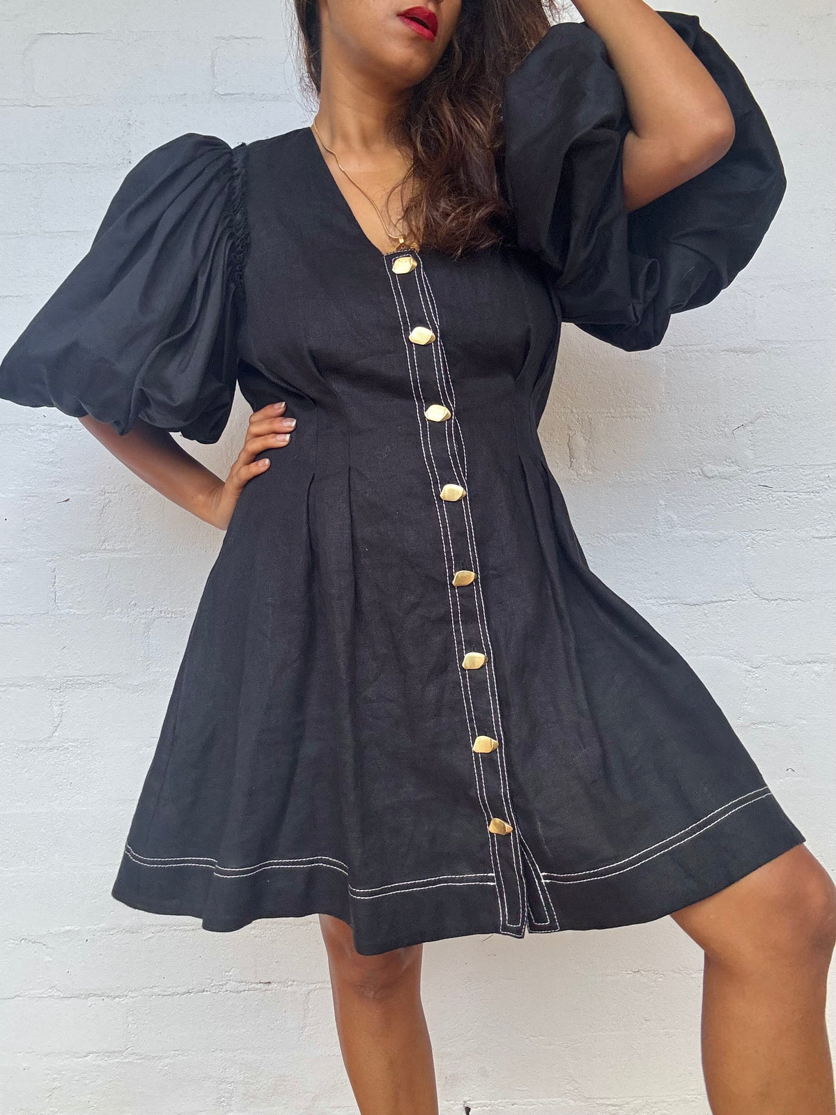AJE Quietude Black Dress
