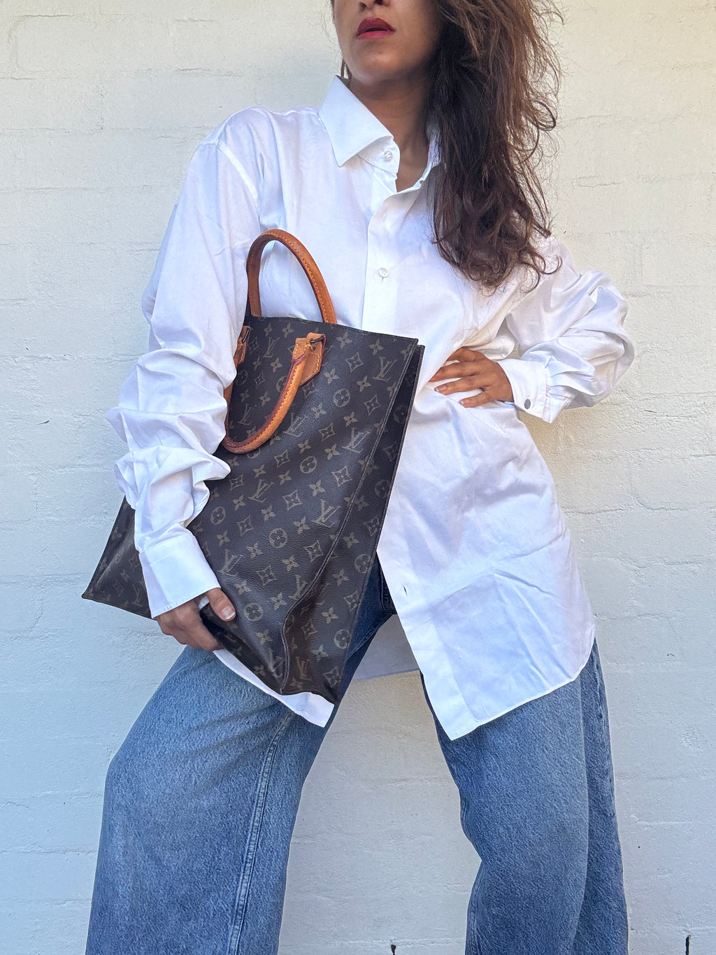 Louis Vuitton Monogram Sac Plat Tote Handbag