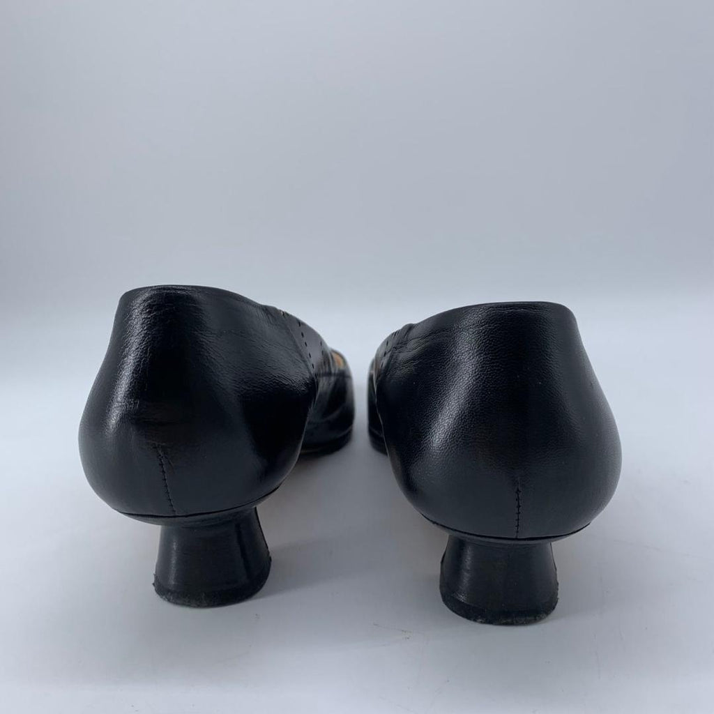 Vintage Chanel Leather Square Toe Kitten Heels