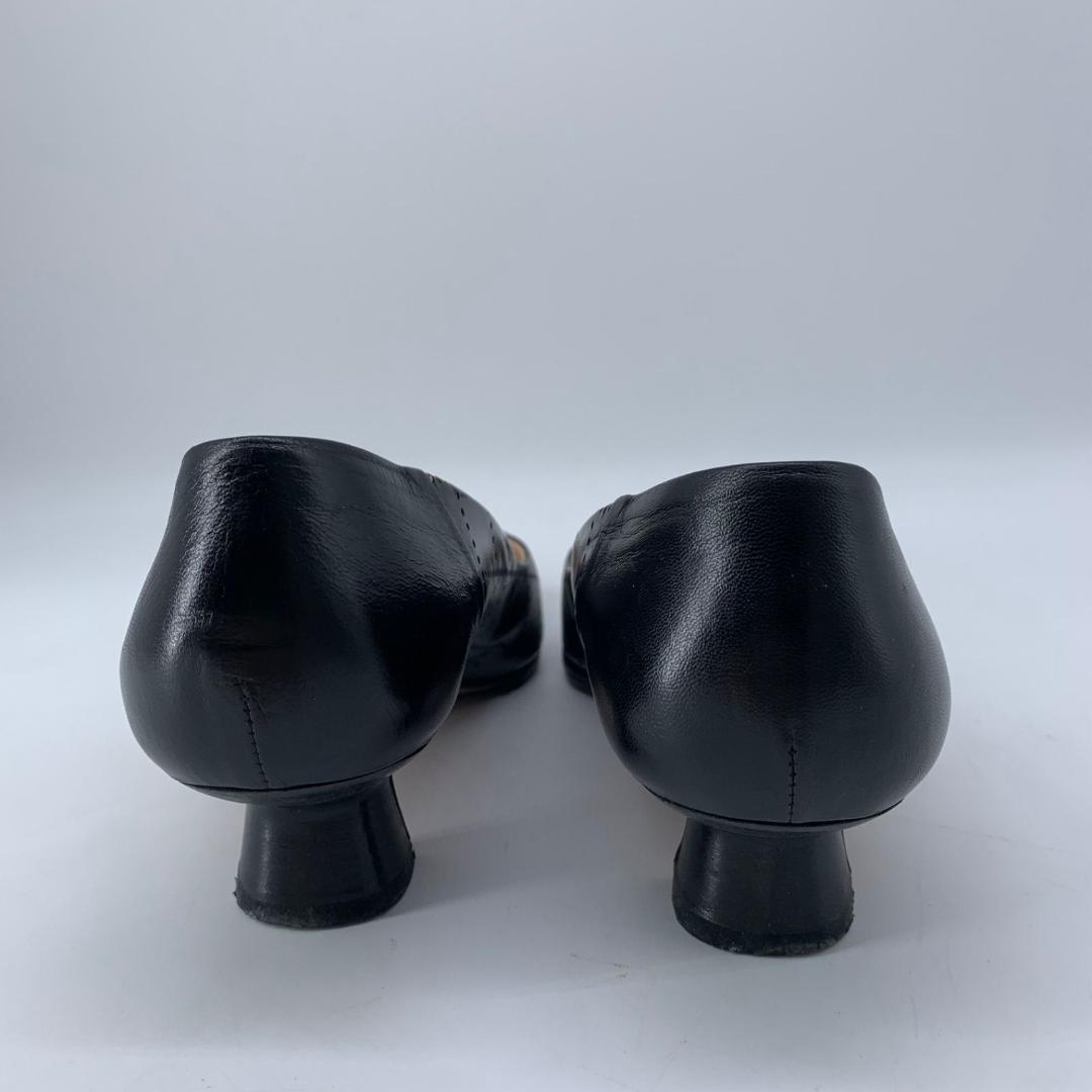 Vintage Chanel Leather Square Toe Kitten Heels